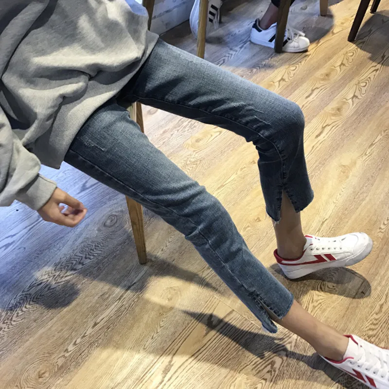 

High Waist plus Size Women's Jeans Elastic Slim Fit Nine Point Pants Korean Sle Commute Faion Spring Autumn New Arrival