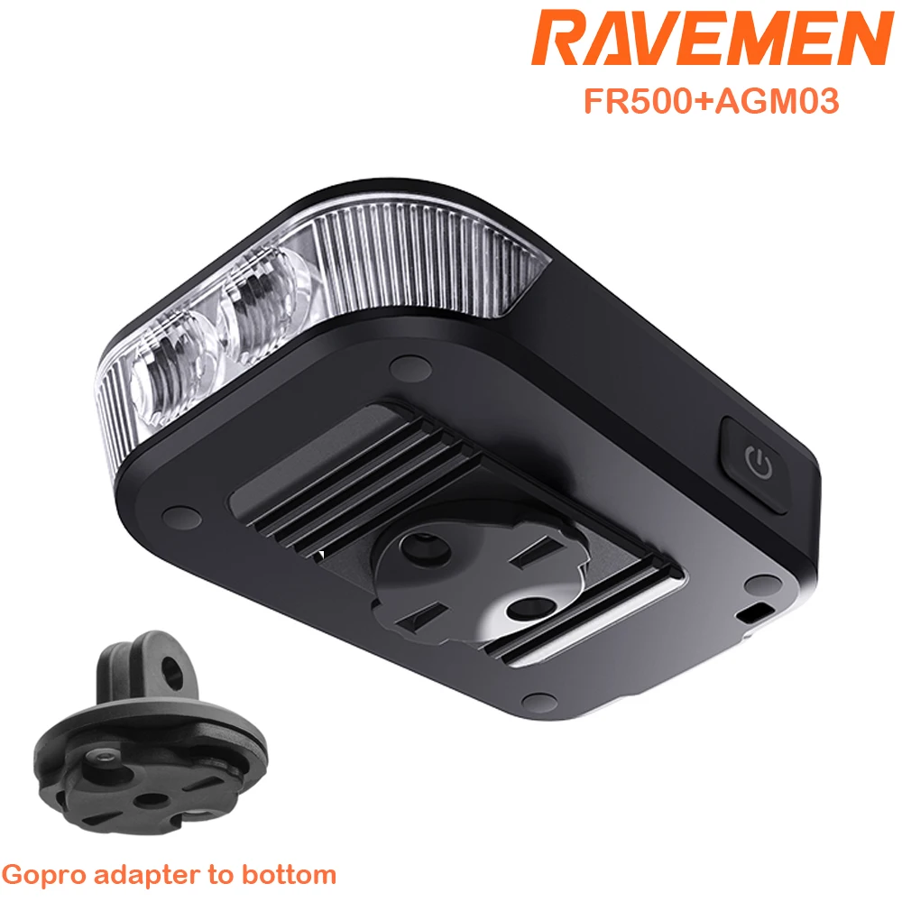 【セール中】RAVEMEN FR500 自転車ヘッドライトガーミン Wahoo XOSS IGPSPORT Magene GPS 充電式自転車フロントランプ AGM03 Gopro アダプター