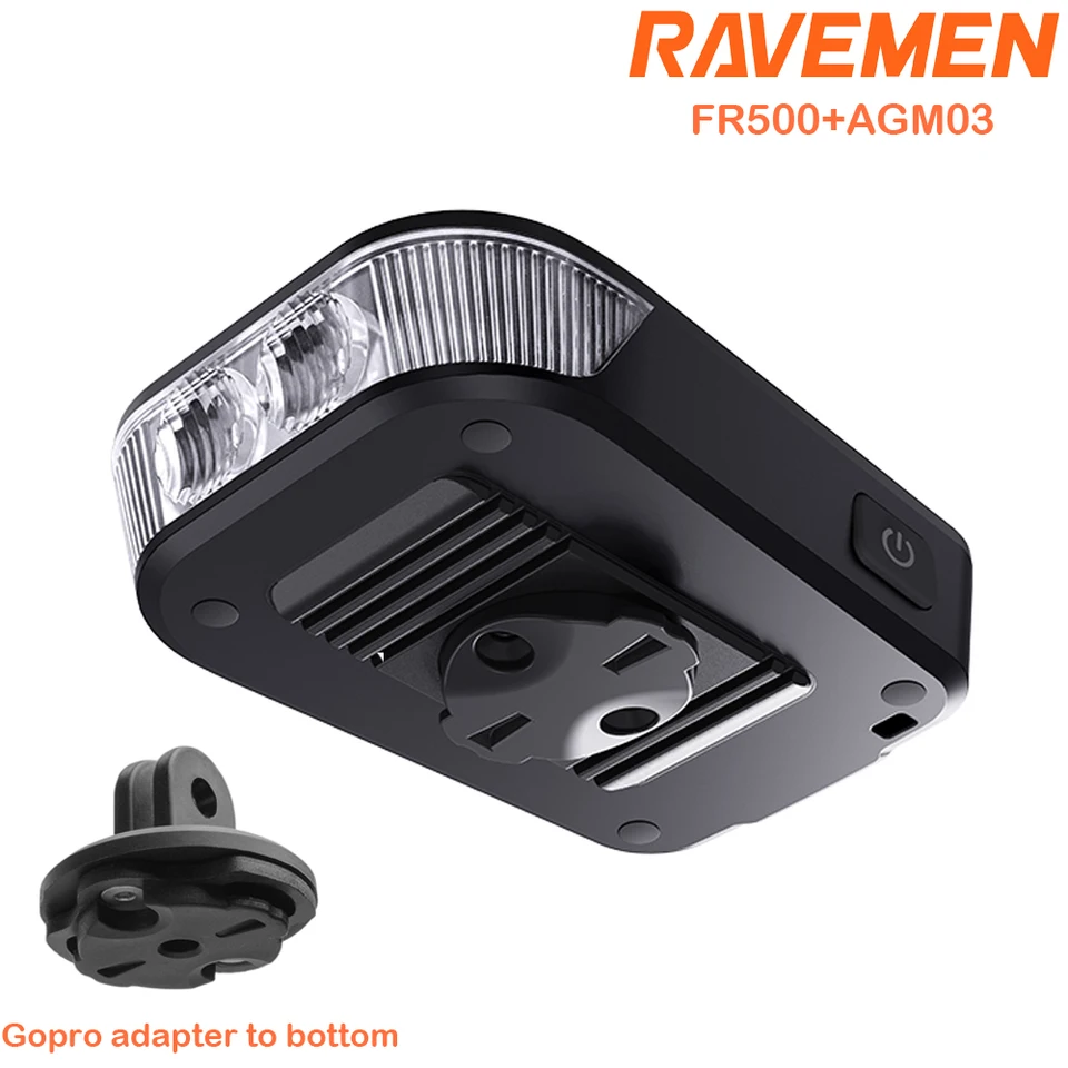 Farol de Bicicleta RAVEMEN FR500 600 Lm com Adaptador AGM03