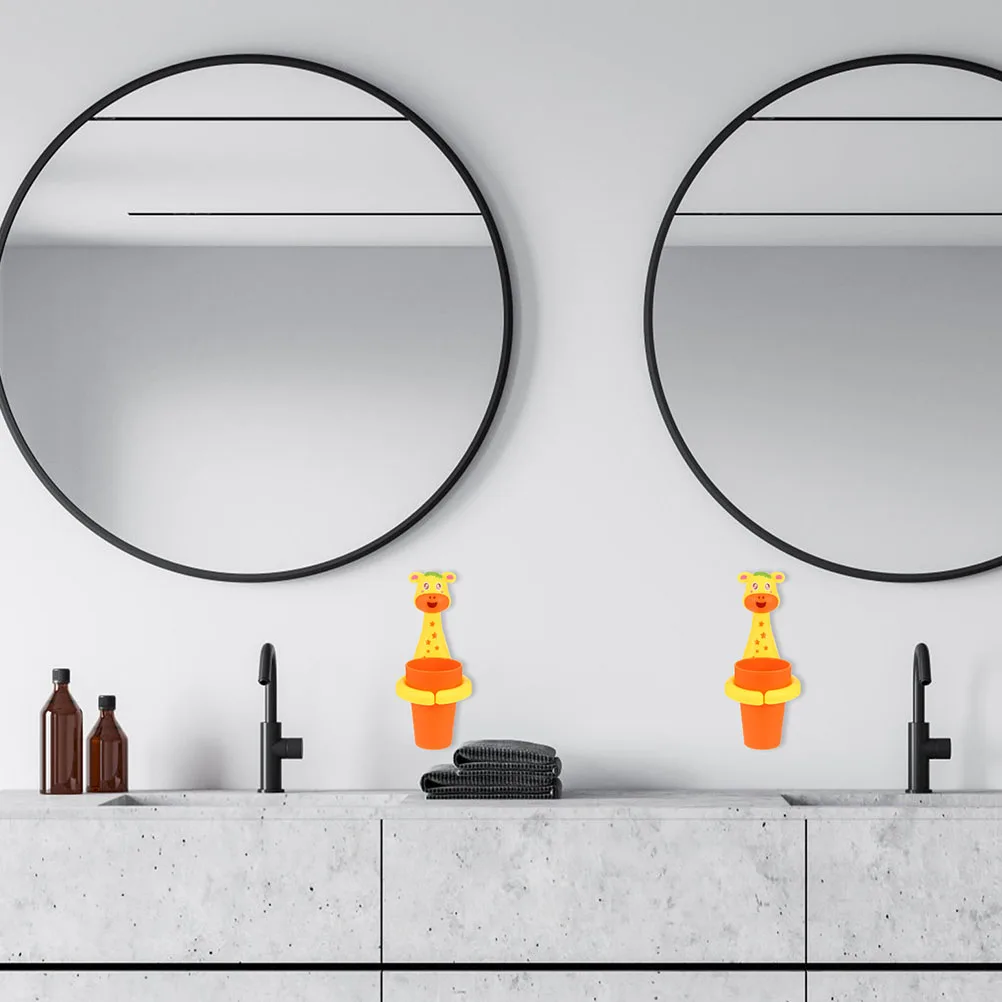 

2 Sets Toothbrush Cup Holder Kawaii Cute Bathroom for Cartoon Organizer Holders Child