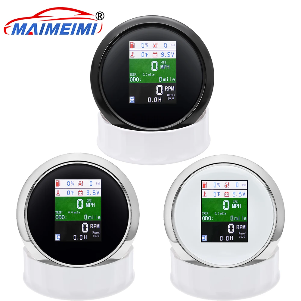 

Multi-functional 6 IN 1 Digital GPS Speedometer Waterproof Car Boat Tacho Meter LCD Odometer with Alarm GPS Antenna