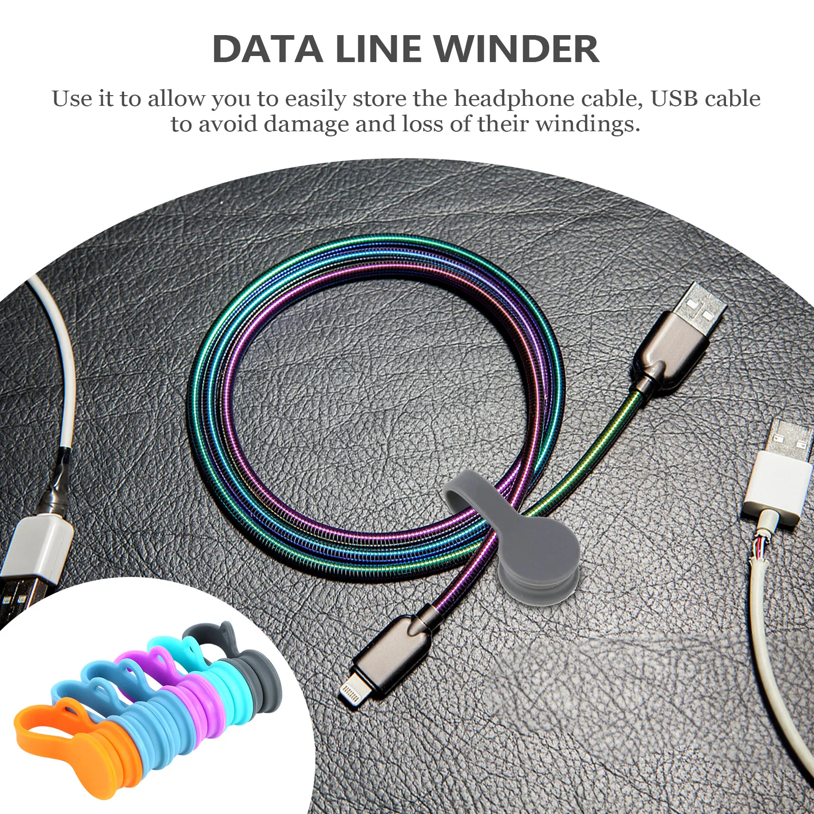 

6 Pcs Mobile Phone Headphone Cord Winder Cable Holder Cell Organizer Sweet Organiser Silica Gel Earphone