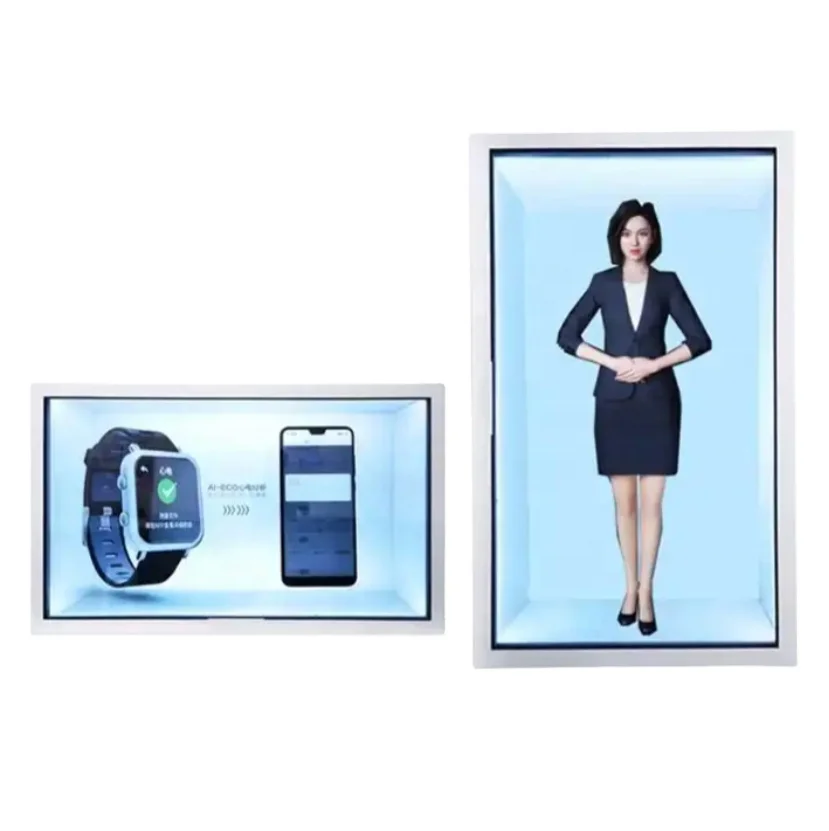 11.6-86 Inch Indoor 3D Hologram Interactive smart Holographic Touch Screen Box Lcd Transparent Holobox Display Cabinet showcase