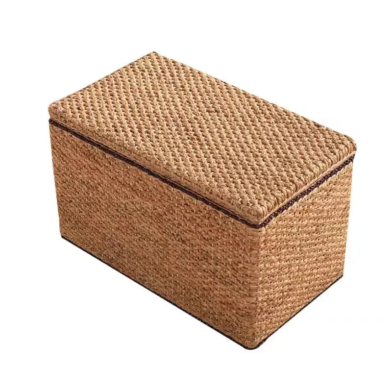 

Modern Furniture Rattan Stool, Large Capacity Storage Shoe Changing Stool, Living Room SofaCreative Boxes Seat