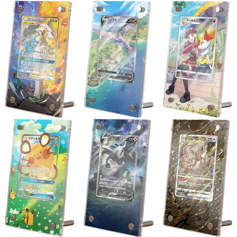 Card Brick Legendary Bird Glaceon Zorua Dedenne Ptcg Diy Acrylic Action Toy Figures Anime Game Collection Display Rack No-Card