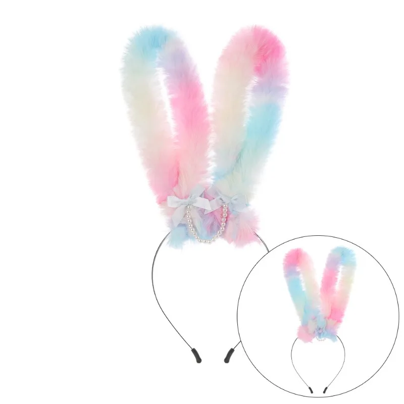 Easter rabbit ears headband cosplay plush gradual change animal ears, simulation handmade cute children's headdress