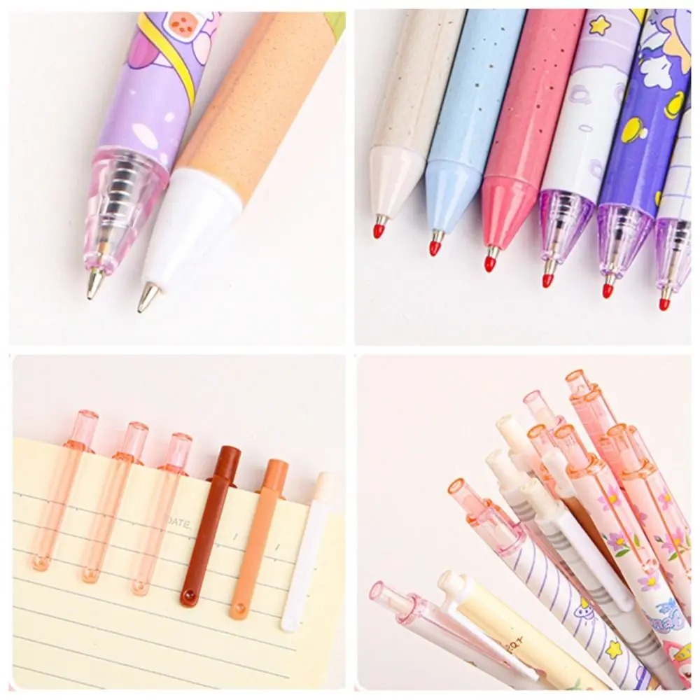 6PCS/Set Cartoon Press Type Writing Tool Gel Pens Signature Pen BallPoint Pen Neutral Pen