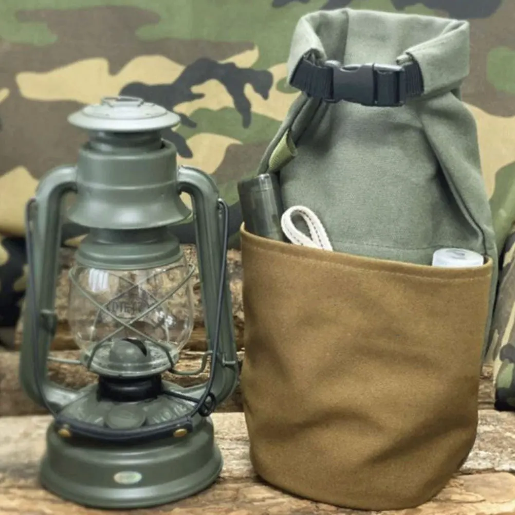 

Retro Canvas Lamp Bag Green Brown Outdoor Camping Canvas Lamp Bag Lantern Dustproof Storage High Capacity Portable