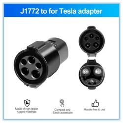 Adaptador EV para vehículo eléctrico tipo 1 a TESLA, convertidor J1772 a Tesla, Conector de cargador EV para accesorios de coche eléctrico