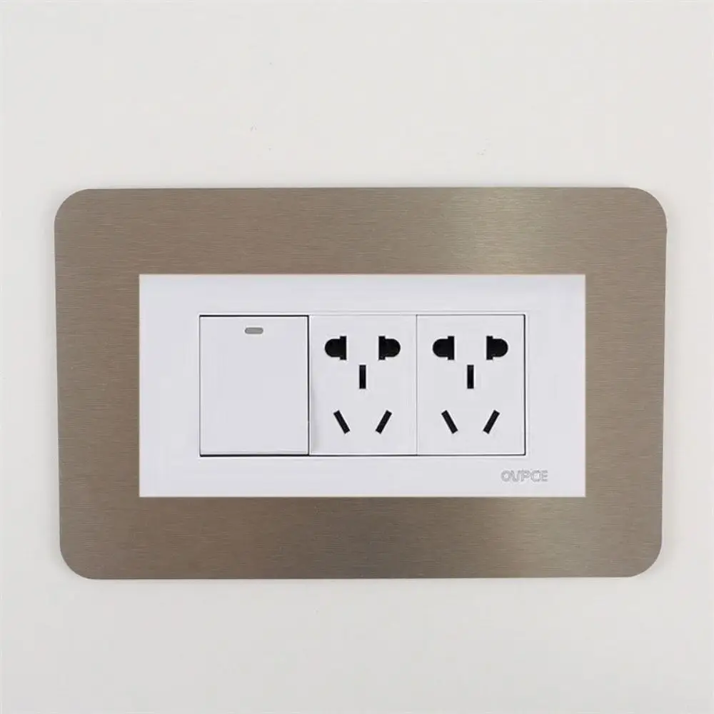 Aluminum Composite Panel Light Switch Sticker Dustproof Solid Color Design Frame Cover No Punch Installation Anti-Dirty