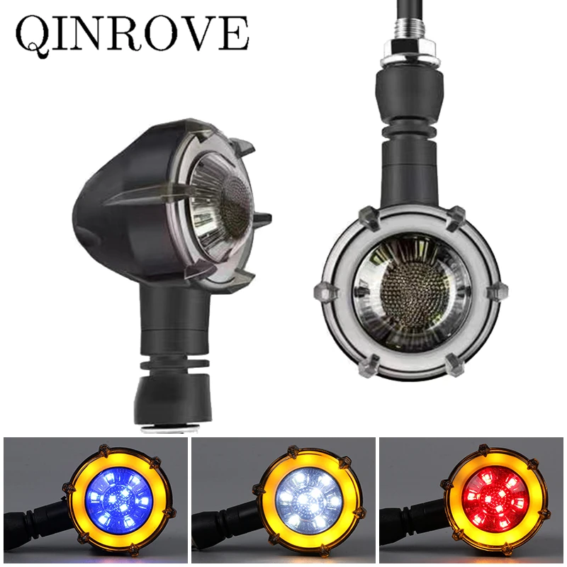

Motorcycle Round Turn Signal Light Turning Lamp 12V LED Flowing Direction Indicators for Honda CB650R XADV KTM 1290 Super Duke R