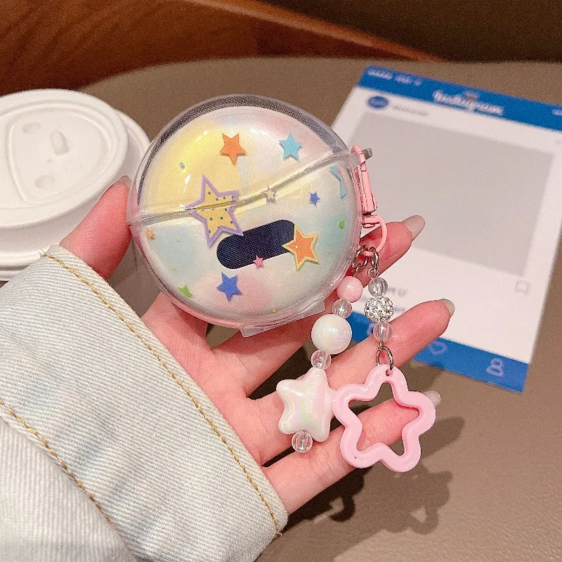 Cute Tropical Flower Earphone Case for Xiaomi M79 Bone Conduction Protective Cover for Lenrue M79 TPU Charging Box with Pendant