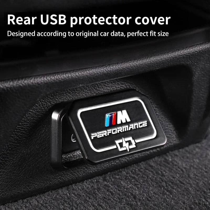 

-Car Rear Seat USB Port Dust Cover Phone Charging Protective Sticker For BMW 3 5 Series X1 X3 X5 G30 G32 F48 U11 G01 G02 G05 G20