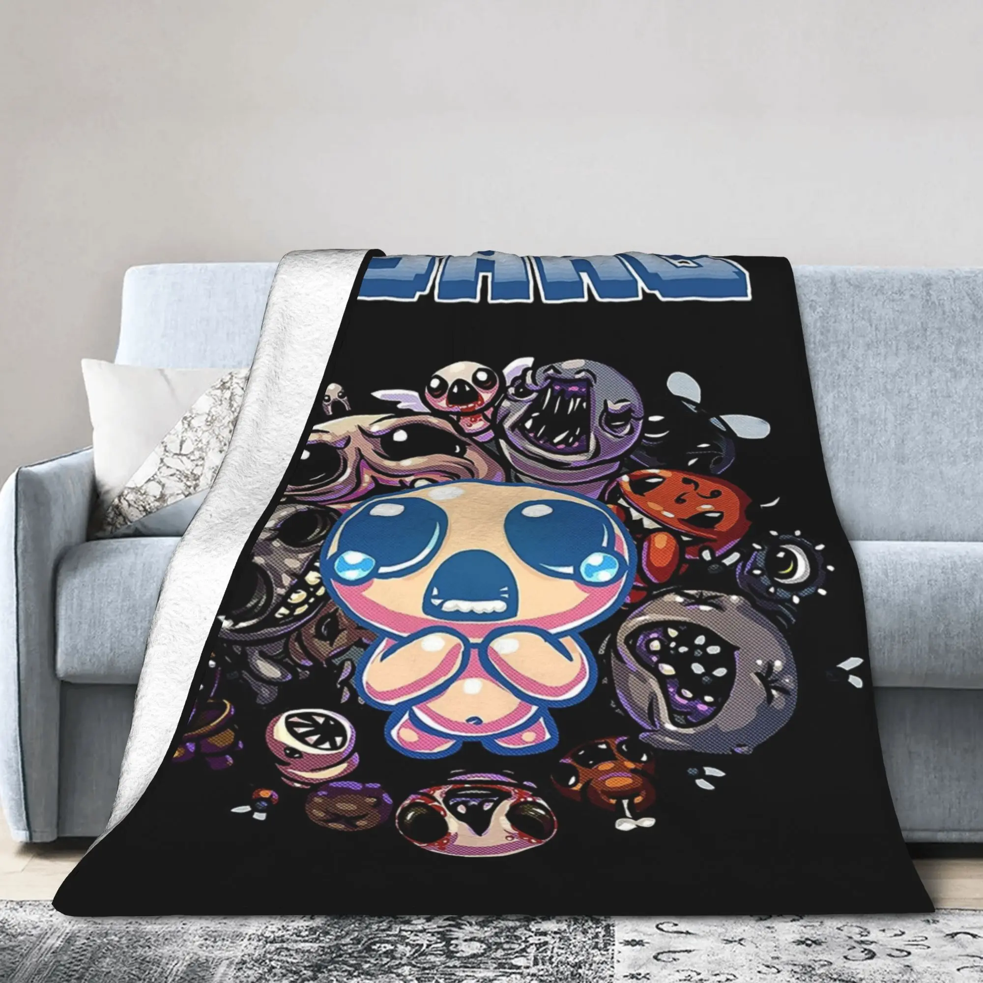 The Binding of Isaac Gaming Blanket Cartoon Wool Novelty Warm Throw Blankets for Home Spring Autumn Outdoor