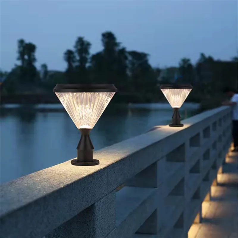 SAMAN Solar Post Lamp Modern Creative Outdoor Gate Lighting LED impermeabile per cortile giardino balcone portico Decor