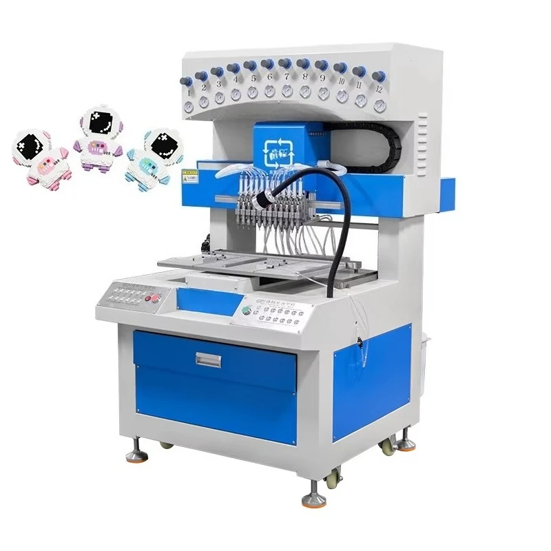 12 Color Automatic Keychain Epoxy Resin Machine Soft PVC Label Maker for Silicone Logo Mark Application