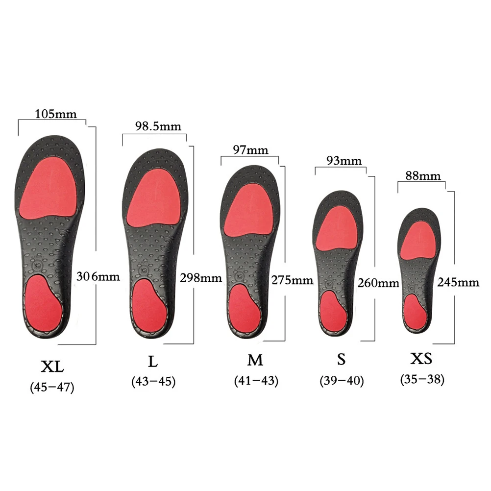

1 Pair Arch Support Insoles Flat Foot Corrector Damping Shoe Cushions Size Xs Breathable Sports Pads for Running Climbing Hiking