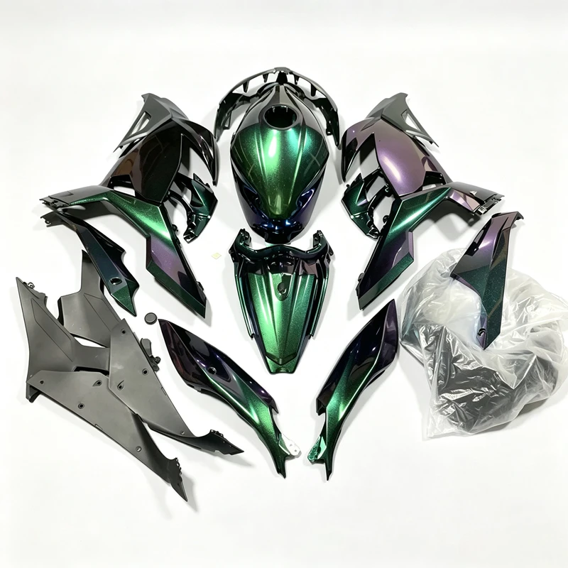 Motorcycle Fairing Set Body Kit Plastic For NINJA 400 NINJA400 EX400 2018-2019 2020 2021 2022 2023 Metallic green chameleon