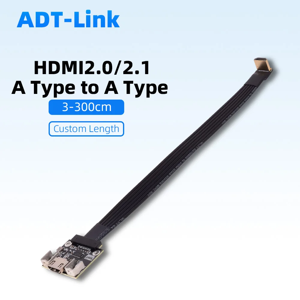 

HDMI 2.0 2.1 Type A Male To Female Type A Metal Shielded Flat Ribbon Video Extension Cable HDMI2.1 FPC FPV for 2K/240hz 4K/144