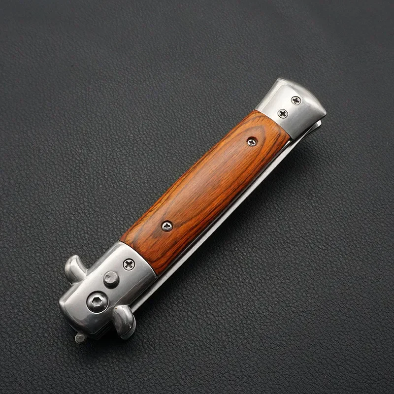 1 Stück Edelstahl Klappbarer Automatischer Kamm-Messer-Bürsten-Haarschneider-Kamm-Bürsten-Zubehör Schmetterling Herren Taschenmesser-Kamm – Detail 9