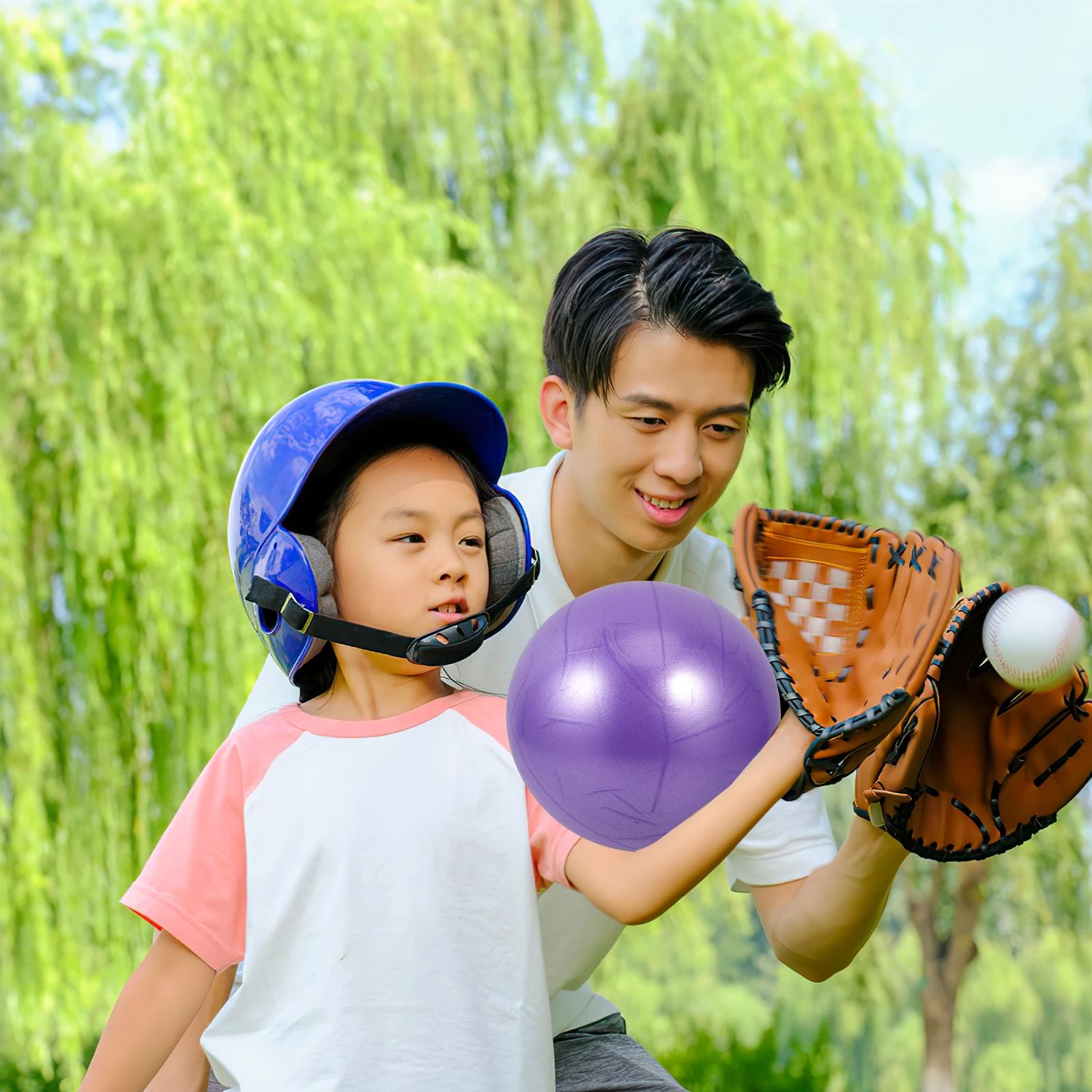 

4pcs Baseball Training Balls Purple PVC Connection Balls for Batting Pitching Arm Softball Fitness Shaping