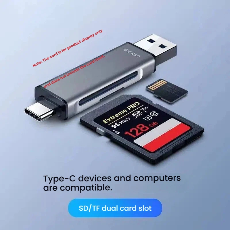 Lector de tarjetas USB/tipo-c lectura multiinterfaz cámara ccd grabadora SD/TF