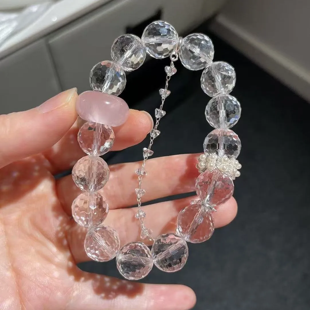 

Natural Large Particle White Crystal Bracelet Light Luxury Fashion Women's Bracelet Original Design