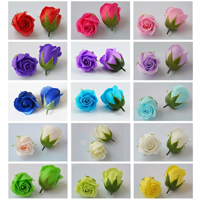 50 Stück künstliche Seifenrosen, Blumenkopf, Durchmesser 4,5 cm, Schönheit, Hochzeit, Valentinstag, Geschenk, Rosen, Blumenstrauß, Zuhause, Party, Dekoration, Blume – Detail 3