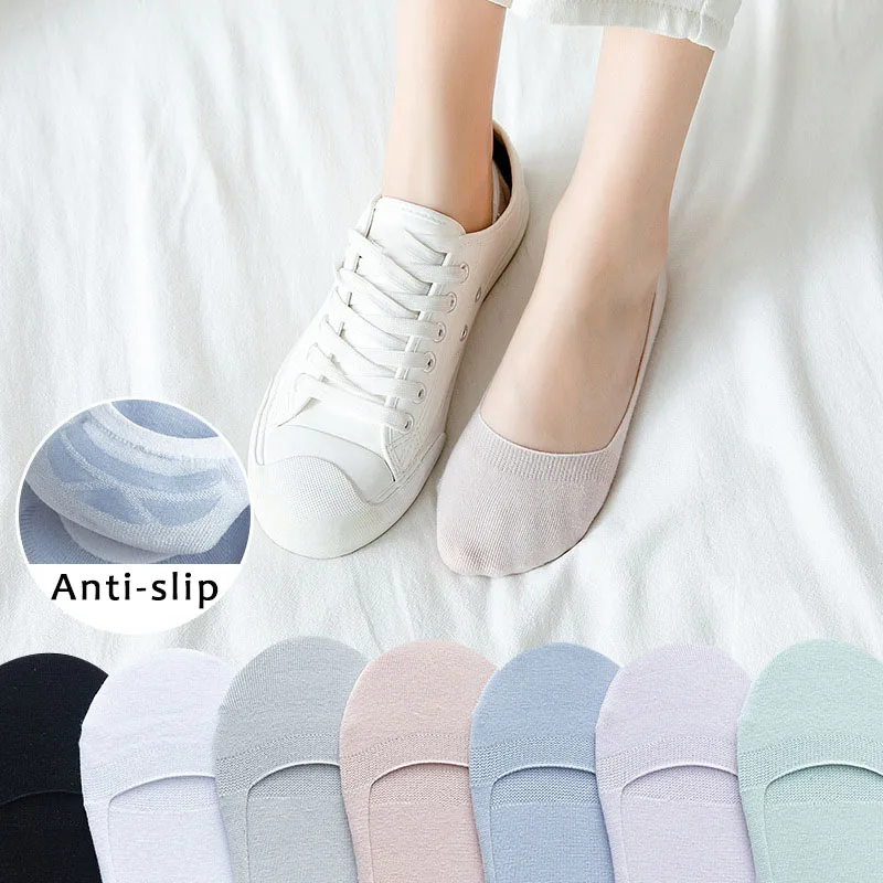 Women Silicone Anti-slip Invisible Boat Socks Thin Ins Breathable And Sweat Absorbing Socks Summer High Heels Shoe Slippers Sock