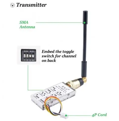 1.2G 1.2ghz 1.3g TX1000 1W 1000mW 8CH VTX bezprzewodowy nadajnik wideo RX02 12CH zasięg FPV do 3km dla VTX-1G3 1.3GHz FPV