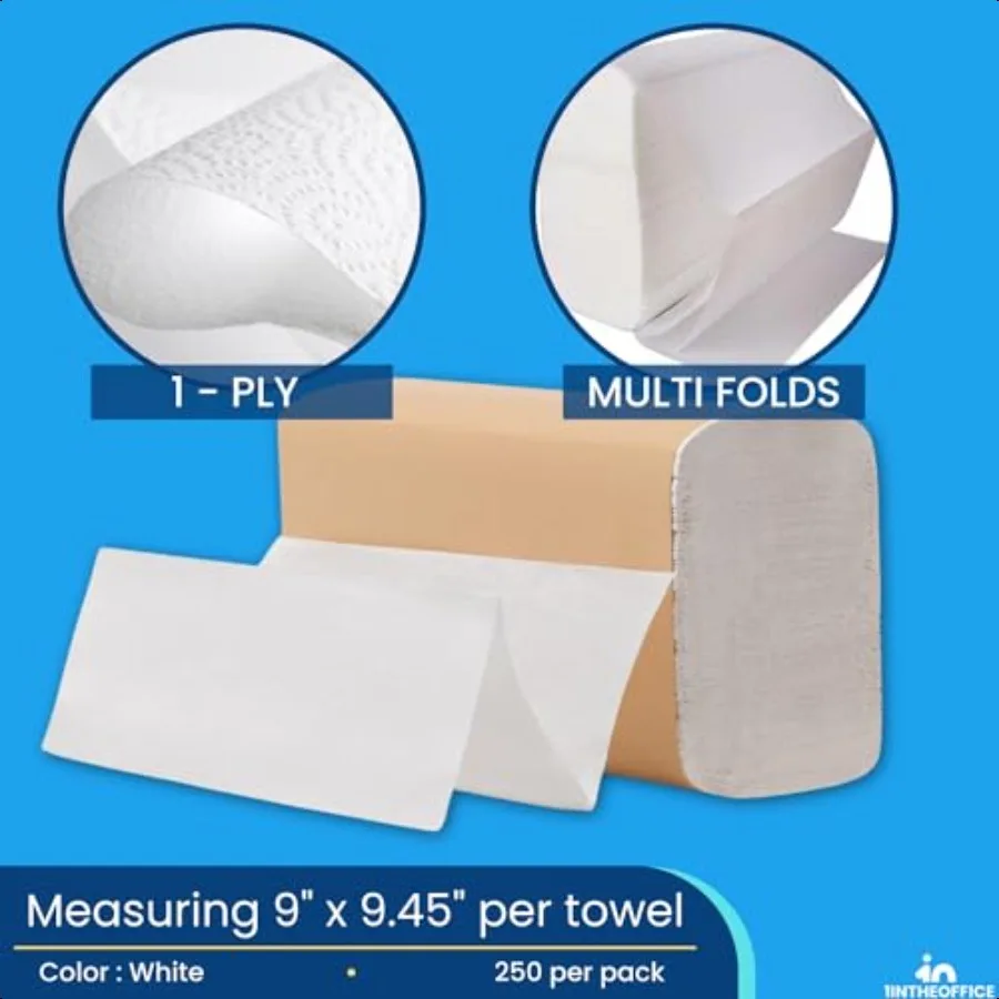 Multifold Paper Towels Paper Hand Towels for Bathroom Folded Paper Towels 1Ply 9