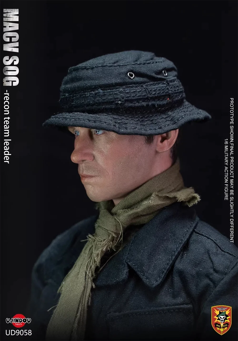 

UJINDOU 1/6 The US. Soldier S O G Doll Male Head Sculpt Carving with Neck Connector Shoe Boots Scarf For 12" Doll Collect UD9058