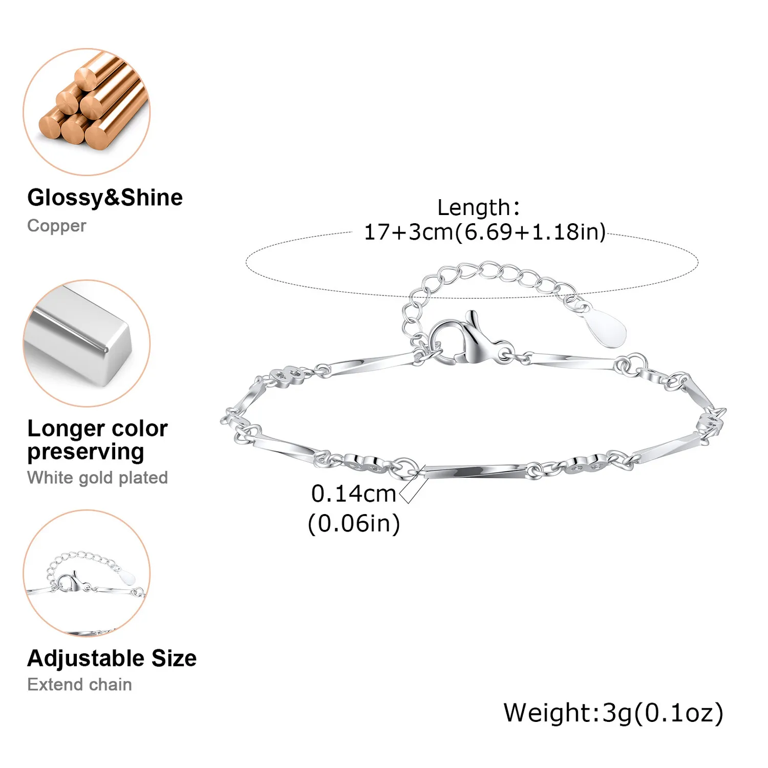 Verdrehtes Kabel-Gliederketten-Armband für Damen, klobiges Rolo-Armband aus Edelstahl, dicker Armband-Schmuck