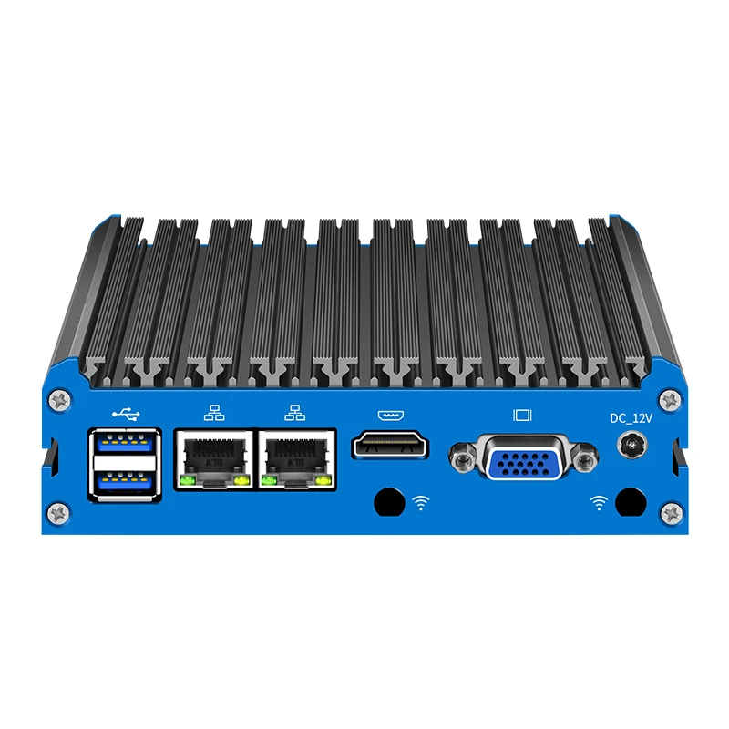 BKHD Fanless Mini PC G48 2 LAN 2 COM Intel Celeron 3215U N4000 J4125 Processor Industrial Tiny Embedded Computer DDR4 M.2 SSD