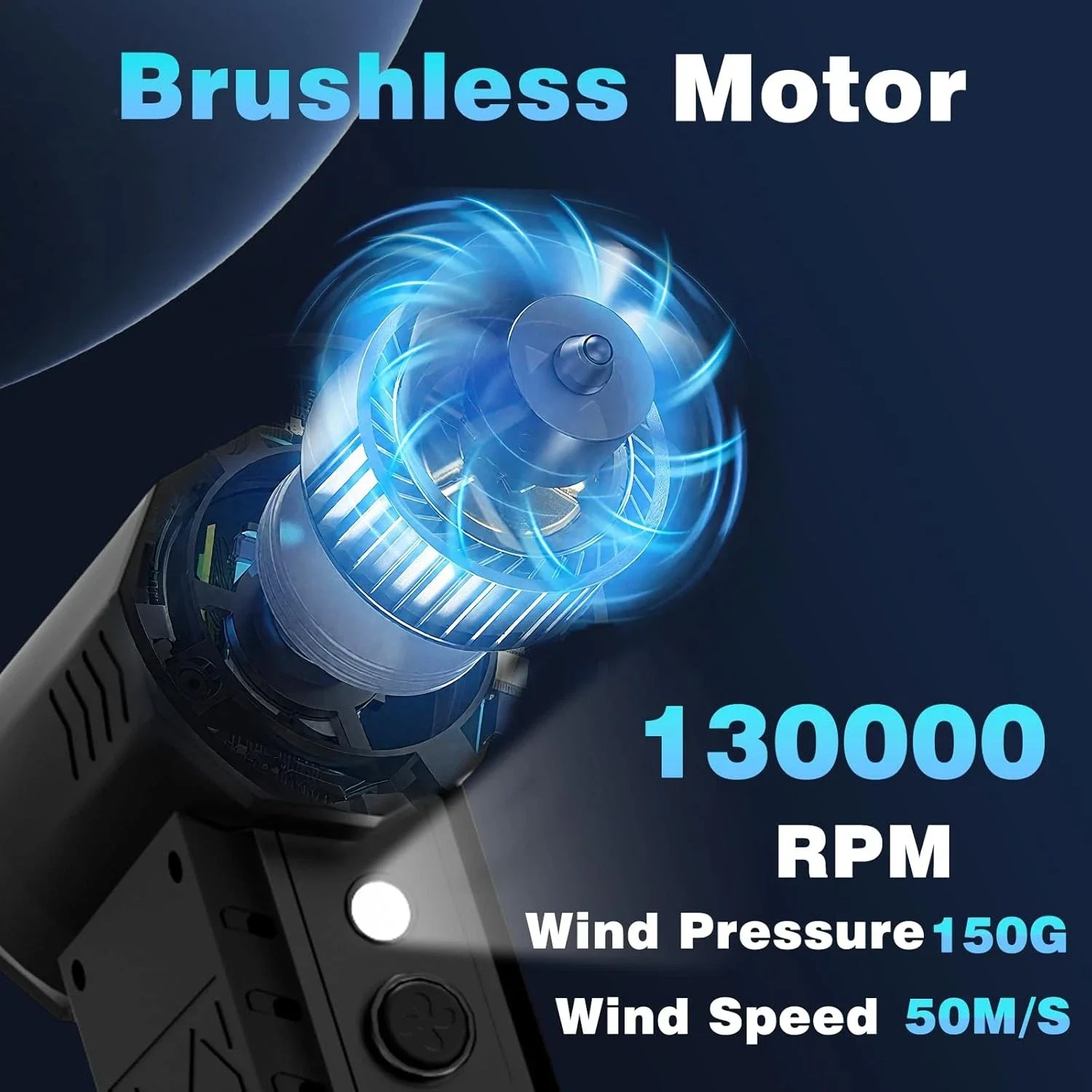 Electric Air Duster,130000RPM Compressed Air Duster with 2 LED&Screen for PC,Car