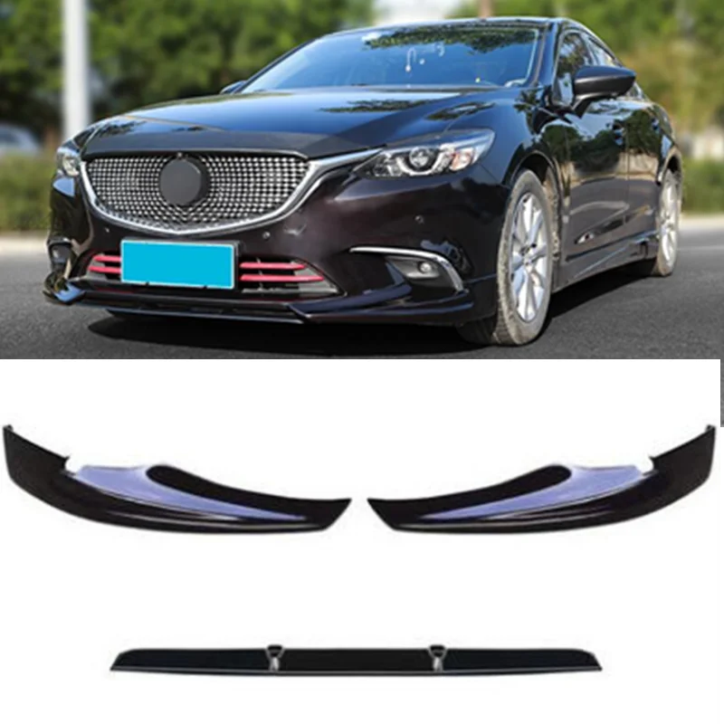 

CEYUSOT FOR New Mazda 6 Front Spoiler Separator 2016-18 Front Bumper ABS Material Trim Protective Cover Mazda6 Accessories 3pcs