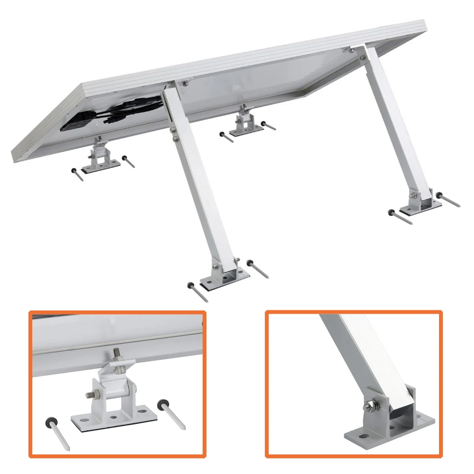Paquete de soporte de Panel Solar, espaciadores de pies de soporte ajustable de aluminio de acero inoxidable, juego de tornillos de enchufe hexagonal, 13 × 11 × 7 Cm