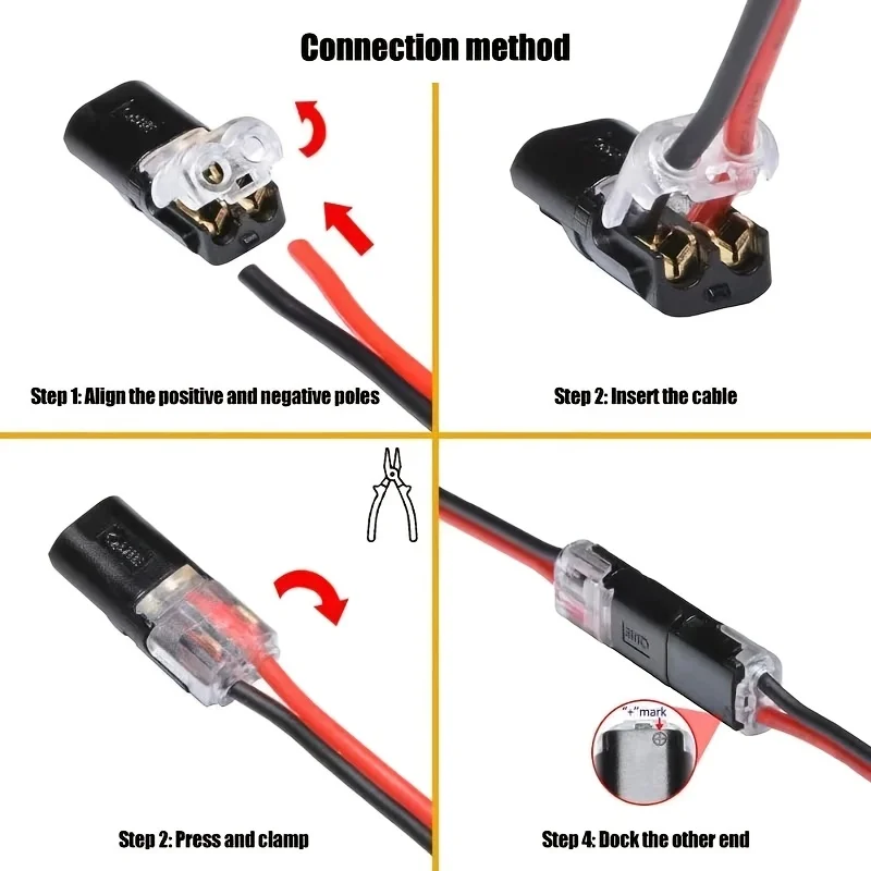 20/30/50pcs Car Electrical Connector Wire Cable Automotive Electrical Connectors Strip Terminal Connection 2 Pin Way Plug image 4