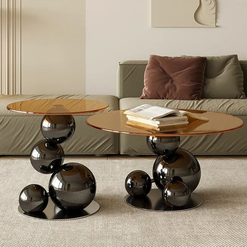 Light luxury combination coffee table, personalized large apartment, modern simple round senior home living room