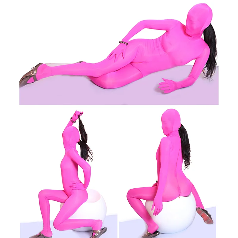 Rozerode Transparant Ijs Zijde Panty Full Body Pure Zijden Bodysuit Fetisj Wear Zentai Pak Jumpsuit Catsuit Bodystockings