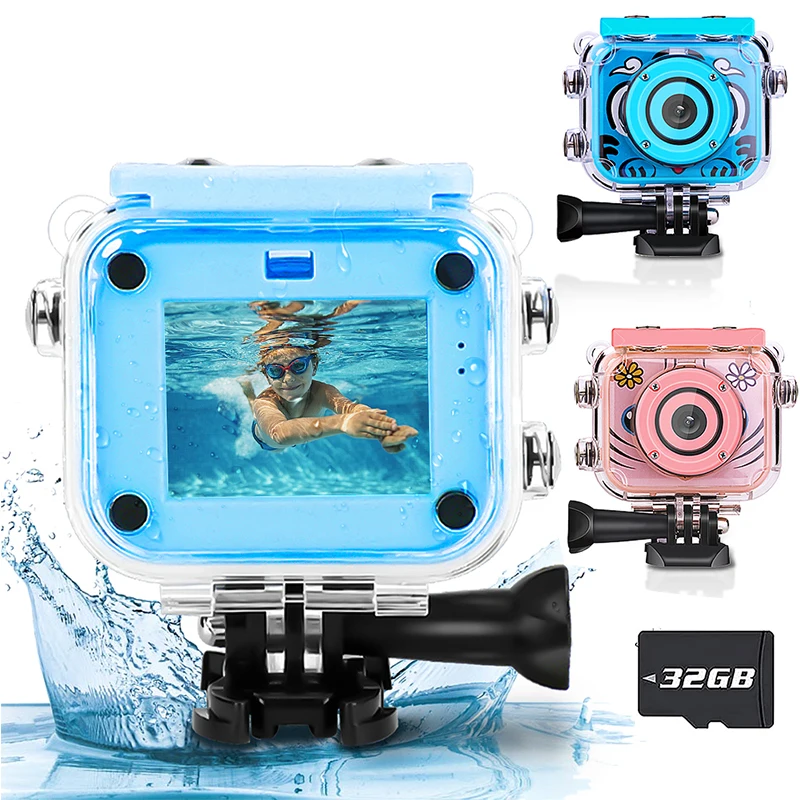 Kinder Kamera wasserdicht 2,0 Zoll LCD-Bildschirm Action-Cam 1080p HD Kinder Digital kamera Foto Video recorder Unterwasser Sand beach