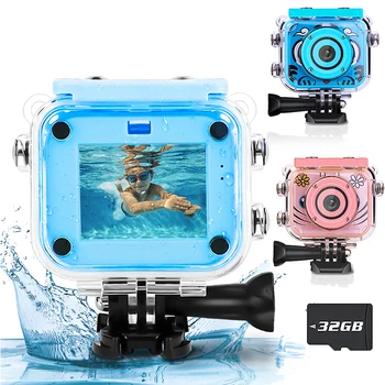 Kids camera waterproof 2.0 inch LCD screen action cam 1080P HD children digital camera photo video recorder underwater sandbeach