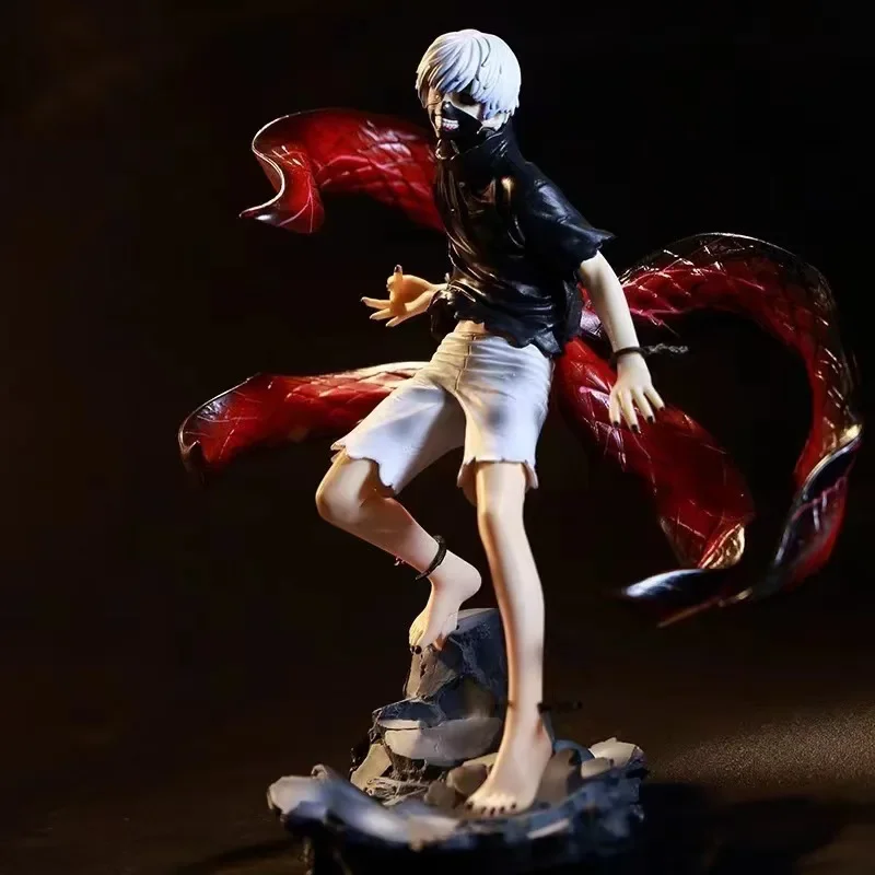 Tokyo Ghoul Kaneki Ken 21cm figura máscara modelo muñeca Anime dos cabezas estatua ornamento Cool lucha regalos juguetes figura estatua juguetes Deco