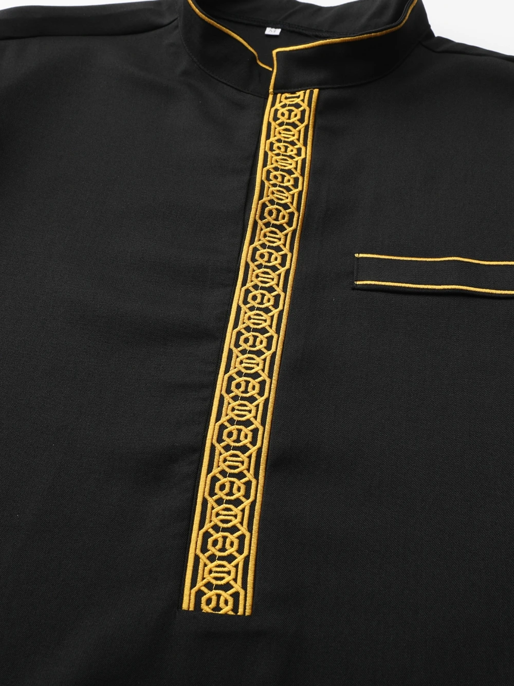 Hot Sale Arabic Long Sleeves Men's Shirt Black Muslim Smooth High Quality Plus Size Party Outfit Delicate Spring Autumn