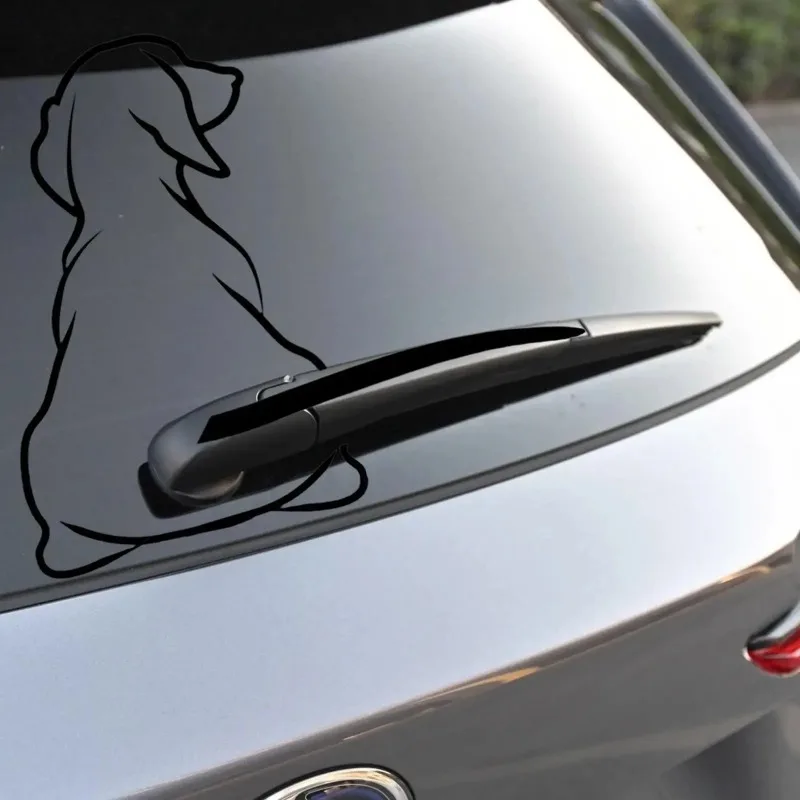 Car Stickers Personalized Kitty Cat dog Decoration After The Windshield Wiper Sticker Die Cutting Decal Auto Decoration Car