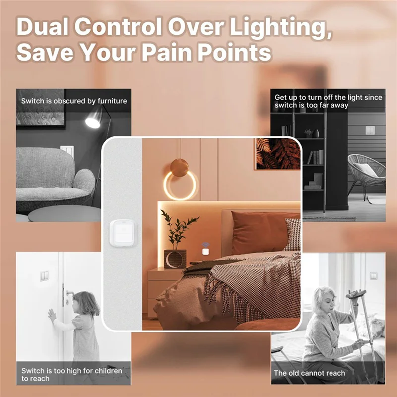 A99E-6X Tuya Wifi Button Scene Switch Wireless Smart Light Wall Switch Low Power Consumption No Wiring For One Tap To Run