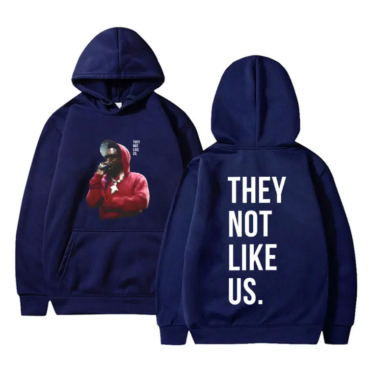 Rapper Kendrick Lamar They Not Like Us Music Album Graphic Hoodie Male Vintage Casual Pullover Men's Hip Hop Fashion Streetwear