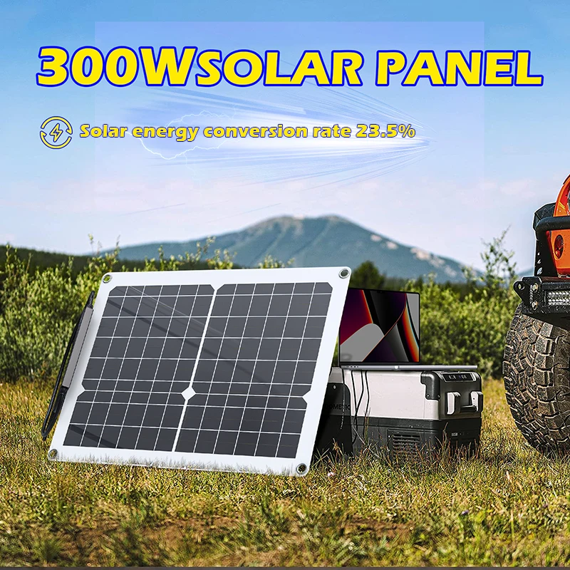 300W Flexible Solar Panel 12V Battery Charger Dual USB With 10-100A Controller Solar Cells Power Bank for Phone Car Yacht RV