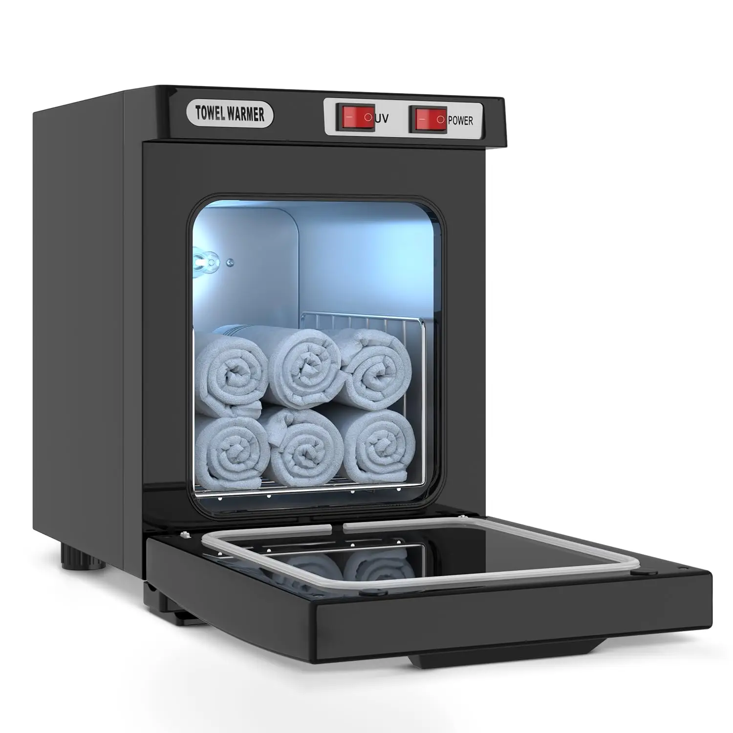 

5L Mini Towel Warmer Cabinet for Spa & Salon, Portable Heater with Adjustable Temperature - Black