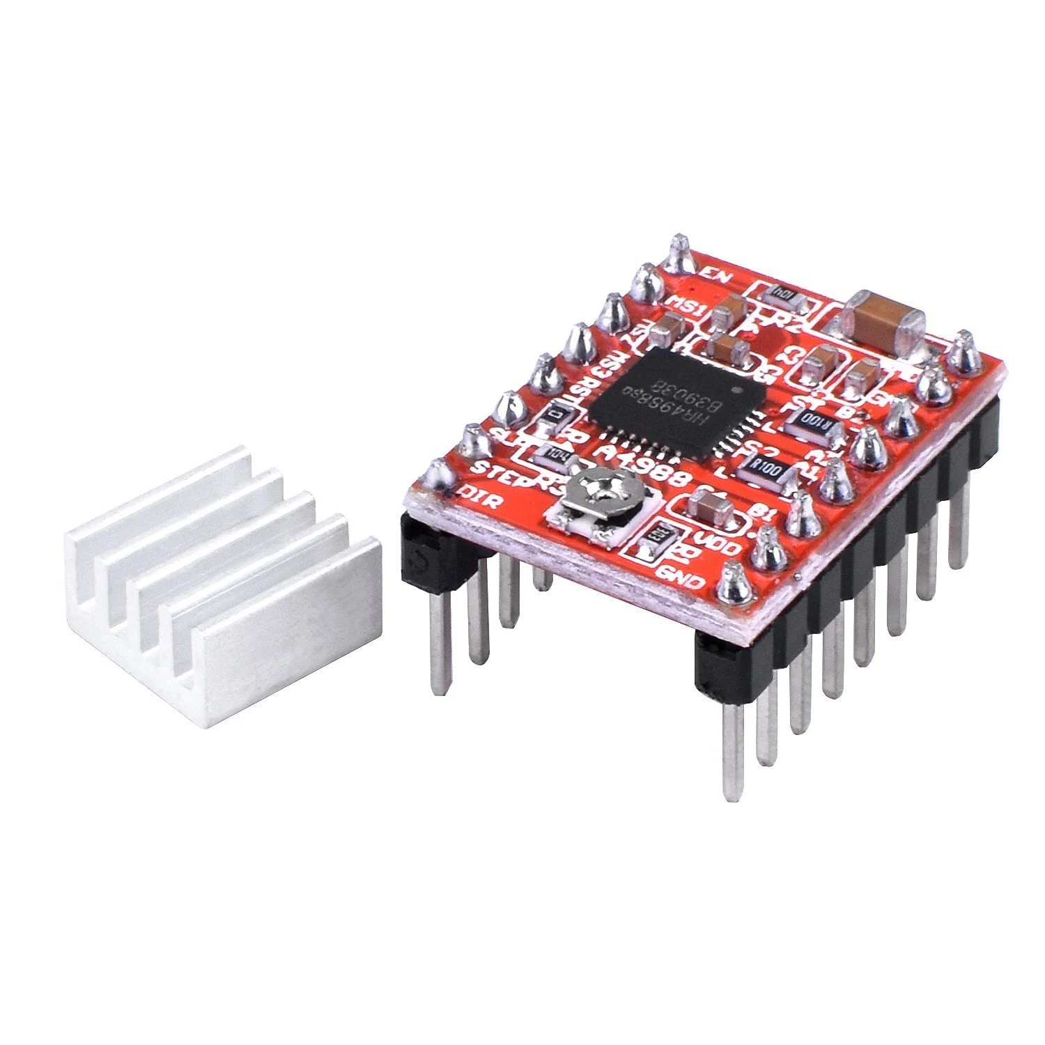 ABGI5Pcs A4988 Stepstick Stepper Motor Driver Module with Heat Sink for 3D Printer Reprap Suitable
